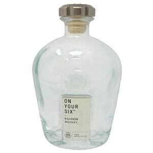 On Your Six Bourbon Whiskey‎ Empty Glass Bottle Unique Shape Collectible *empty*
